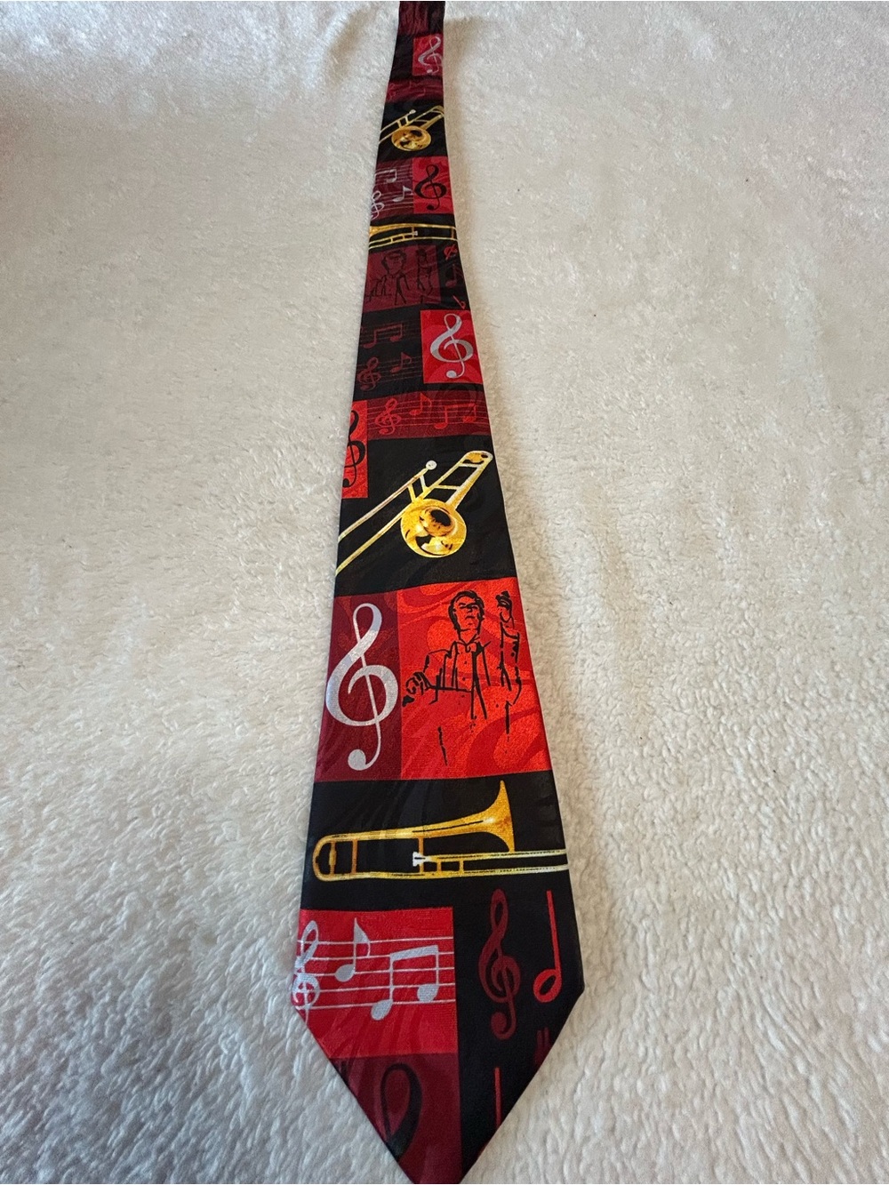 🎁3 for $30 - Musical Instruments Patterned Necktie - Picture 2 of 7